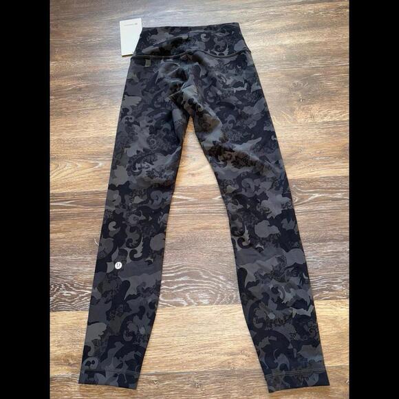 Lululemon Wunder Train High Rise 25” Hidden Heritage Lace Black Size 6 NWT - Picture 3 of 7